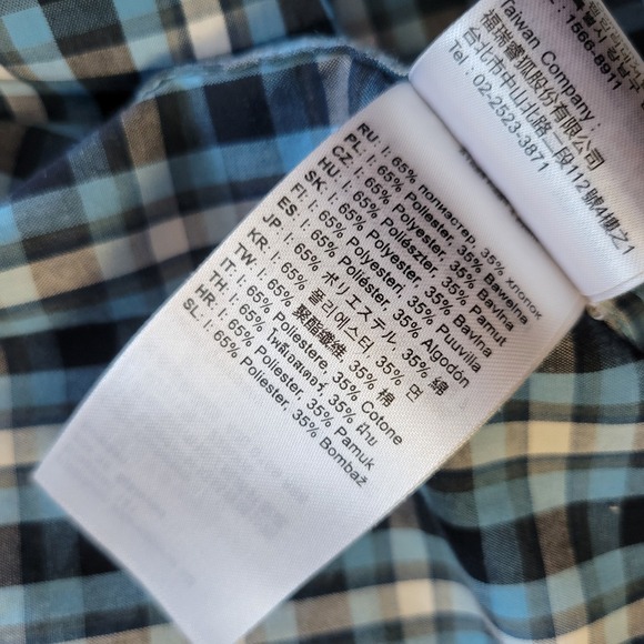 Fjallraven Ovik Shirt Button Up Short Sleeve Men's Small Regular Fit Plaid Blue - Picture 7 of 9